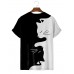 Black and White Cat Casual Short Sleeve T-Shirt