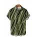 Men's Casual Lapel Striped Short Sleeve Shirt 26635255M