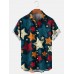 Men's Hawaiian Patriotic Colorful Stars Short Sleeve Shirt