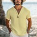 【24-hour shipping out】Men's Casual Simple V-neck Cotton Short-sleeved T-shirt 60363446U