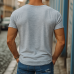 Men's Summer Casual Heathered Cotton Blended V-Neck Raw Edge Short Sleeve T-Shirt MTA0229G9K