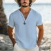 【24-hour shipping out】Men's Casual Simple V-neck Cotton Short-sleeved T-shirt 60363446U